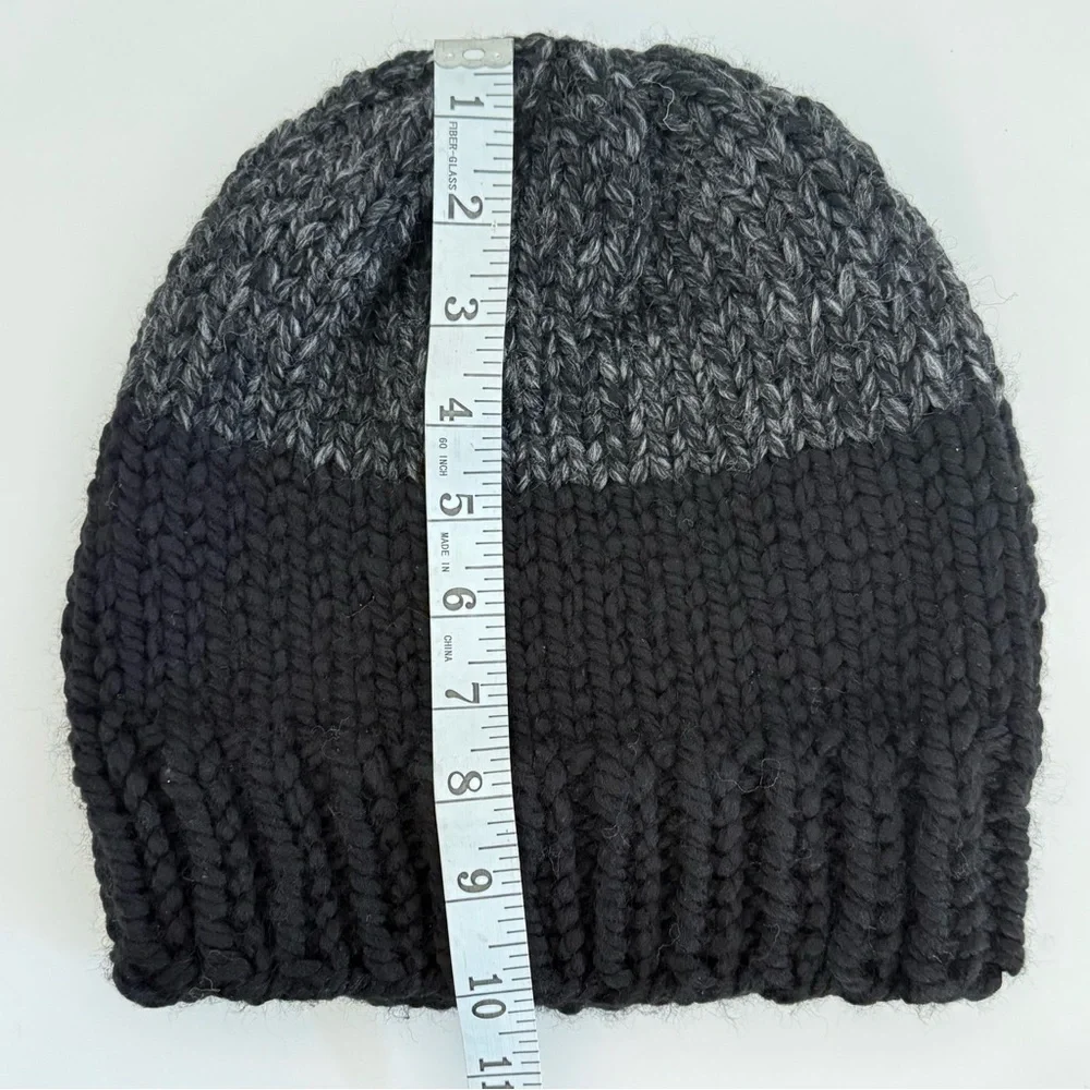 Handmade Knit Beanie – Charcoal & Black